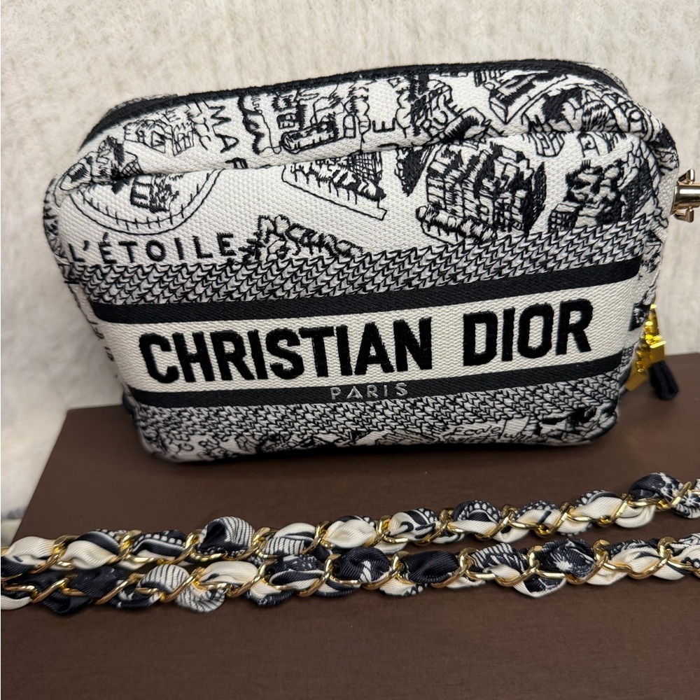 Dior Monochrome Patterned Cosmetic Bag